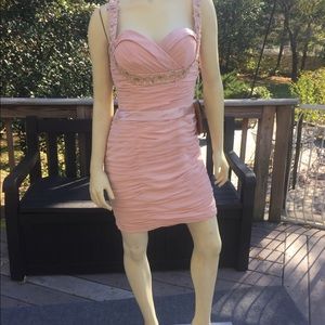 Pearl pink beaded party dress